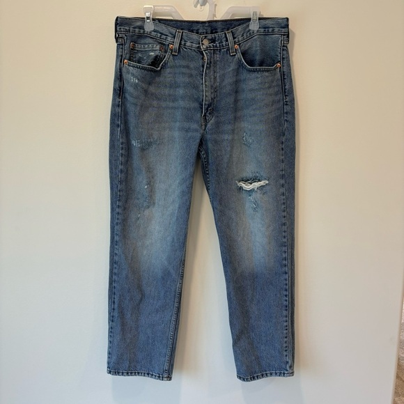 Levi’s 550 Distressed Denim Light Wash Vintage 90s Mom Jeans Straight Plus Size - Picture 1 of 10